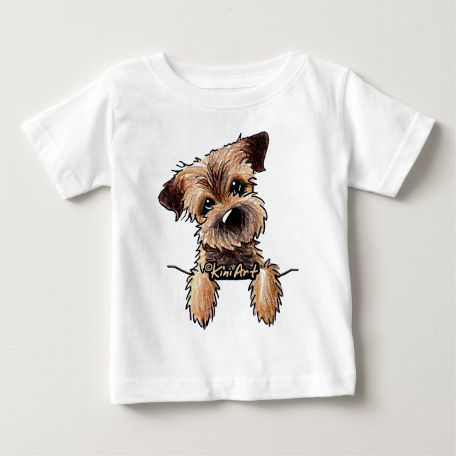 Camiseta Para Bebê KiniArt Border Terrier (Frente)