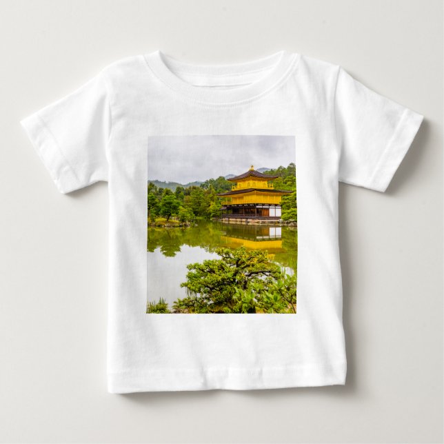 Camiseta Para Bebê Kinkaku-ji Ou Pavilhão E Pond Do Ouro, Quioto (Frente)