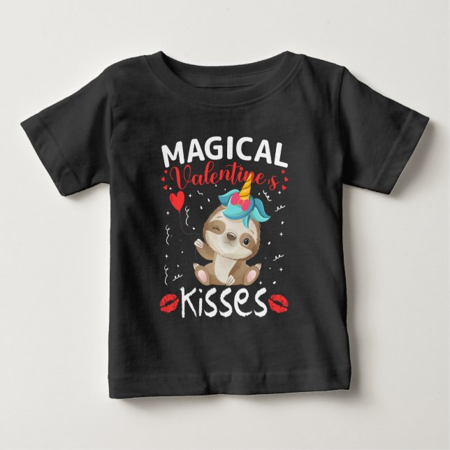 Camiseta Para Bebê Kisses de Namorados mágico (Frente)