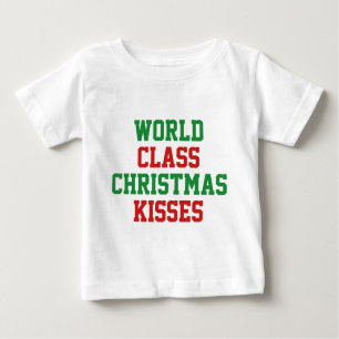 Camiseta Para Bebê Kisses de Natal de Classe Mundial