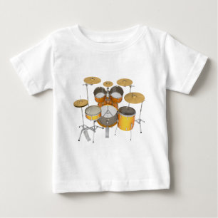 Camiseta Para Bebê Kit do tambor Dourado / Amarelo: