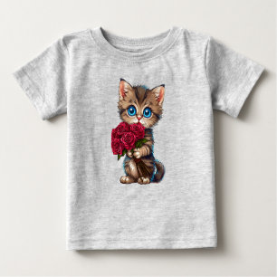 Camiseta Para Bebê Kitten Adorável do estilo cartoon