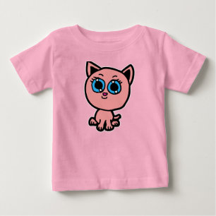 Camiseta Para Bebê Kitty Chibi Rosa