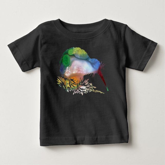 Camiseta Para Bebê Kiwi Bird Art (Frente)