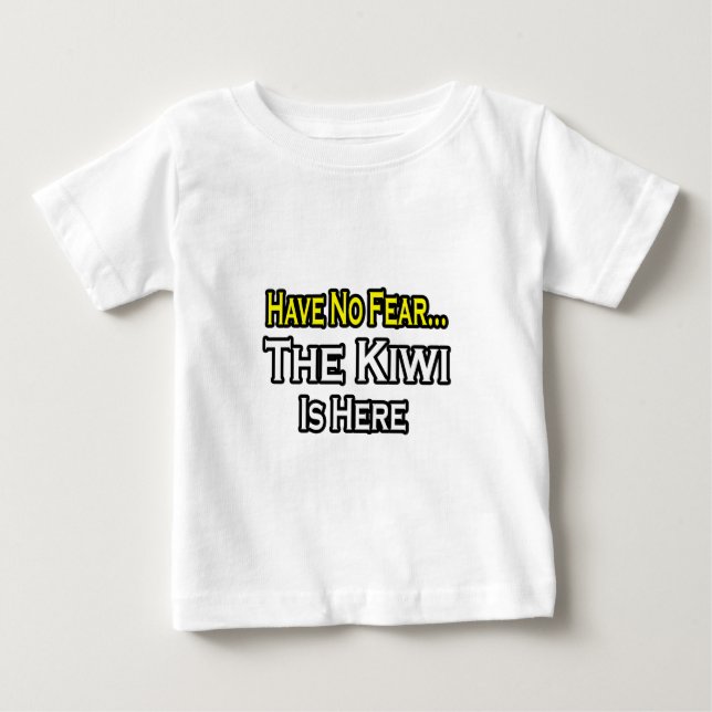 Camiseta Para Bebê Kiwi Está Aqui. (Frente)