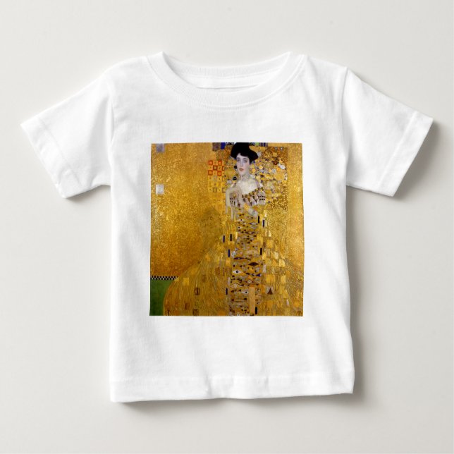 Camiseta Para Bebê Klimt , “ Adele Bloch-Bauer I ” (Frente)