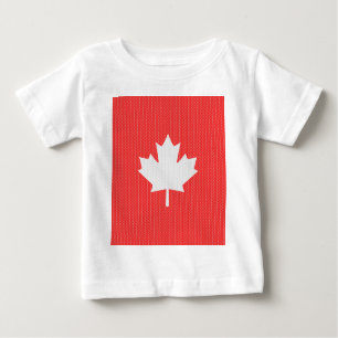 Camiseta Para Bebê Knit Style Maple Leaf Knitting Motif