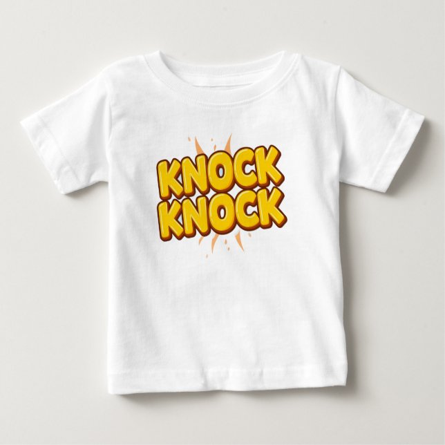 Camiseta Para Bebê Knock knock (Frente)