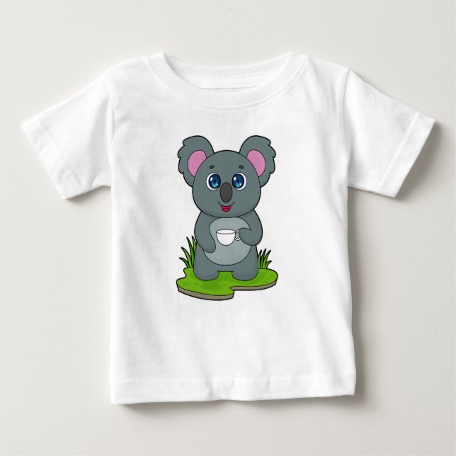 Camiseta Para Bebê Koala com café (Frente)