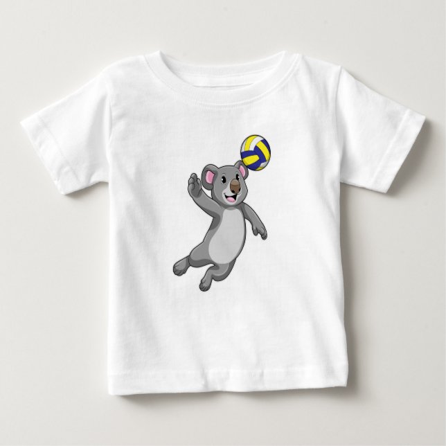 Camiseta Para Bebê Koala como jogador de voleibol (Frente)