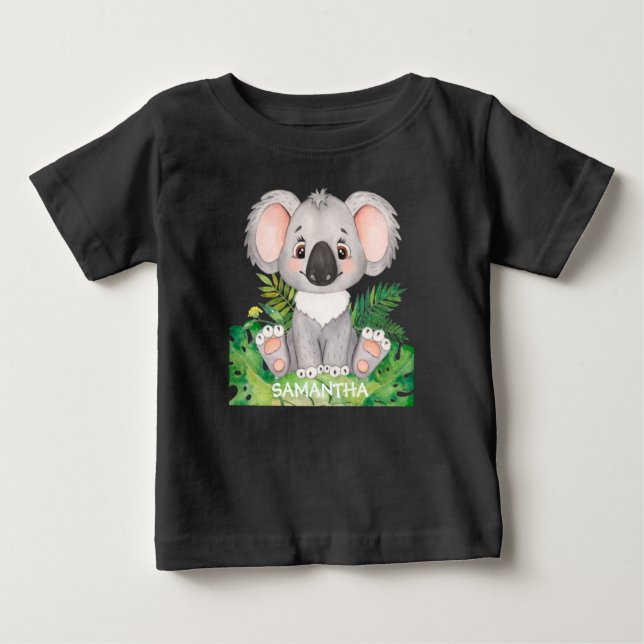Camiseta Para Bebê Koala de Vida Selvagem Personalizado Bebê (Frente)