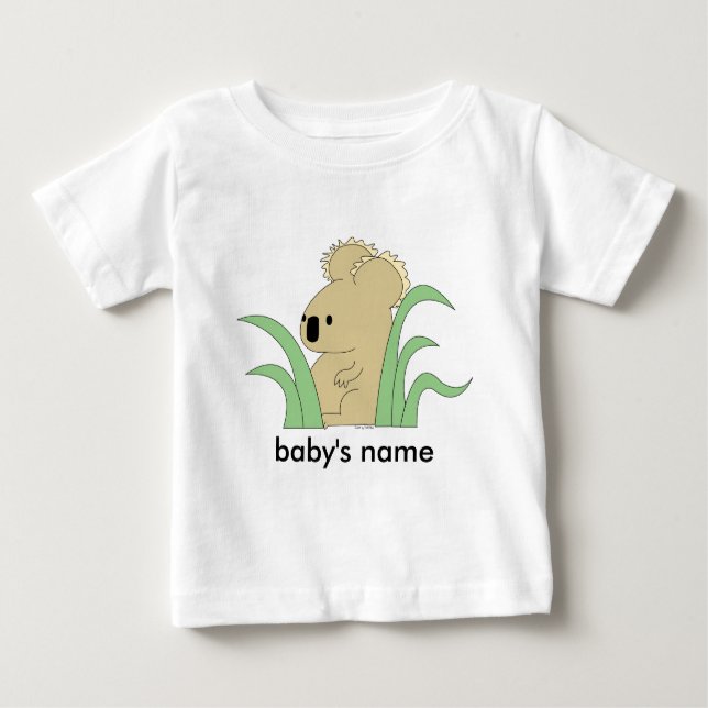 Camiseta Para Bebê koala infantil no t-shirt do eucalipto l/s (Frente)
