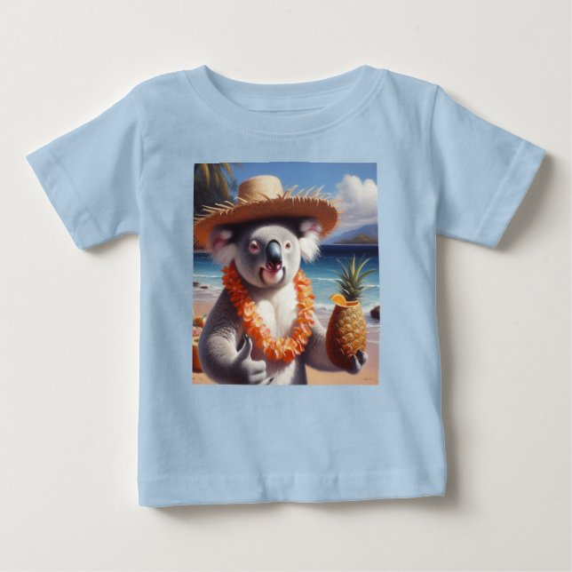 Camiseta Para Bebê Koala Luau (Frente)