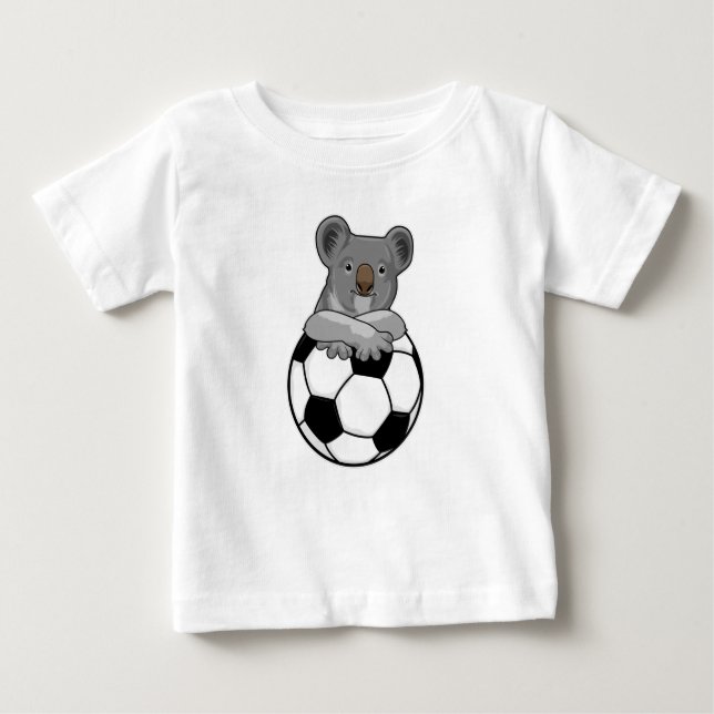 Camiseta Para Bebê Koala no futebol (Frente)