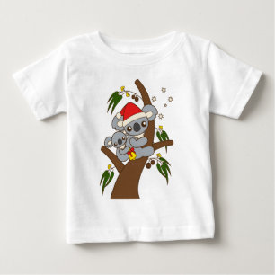 Camiseta Para Bebê Koalas do Natal