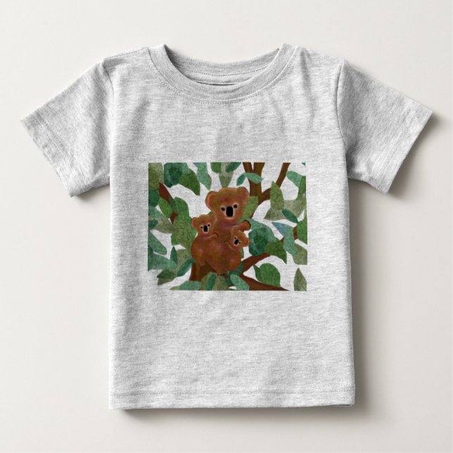 Camiseta Para Bebê Koalas no Eucalyptus (Frente)