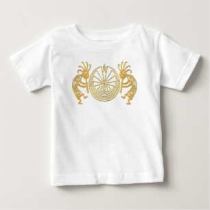 Camiseta Para Bebê KOKOPELLI / MAN IN MAZE gold + suas ideias