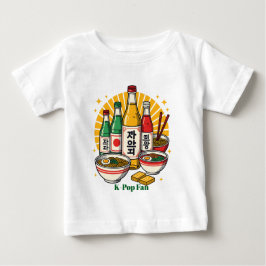 Camiseta Para Bebê Korean Pop Culture Chest Print