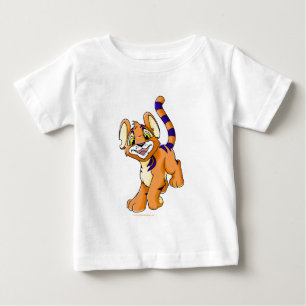 Camiseta Para Bebê Kougra alaranjado aventuroso