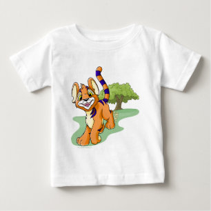 Camiseta Para Bebê Kougra alaranjado aventuroso na ilha do mistério