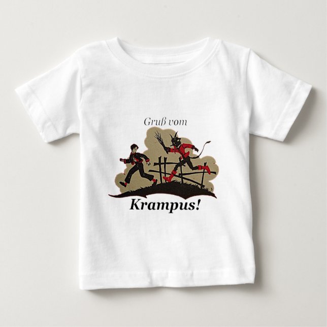 Camiseta Para Bebê Krampus Chases Kid (Frente)