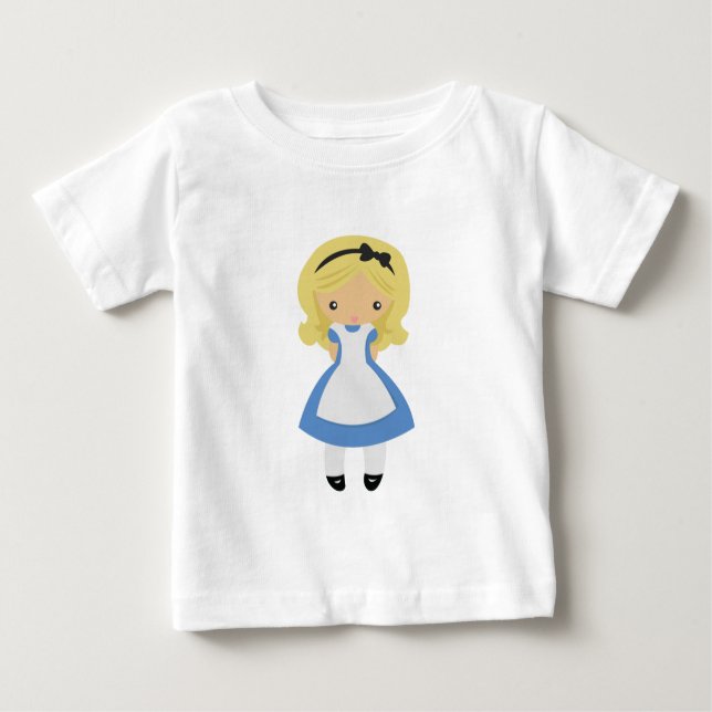 Camiseta Para Bebê KRW Alice bonito no país das maravilhas (Frente)