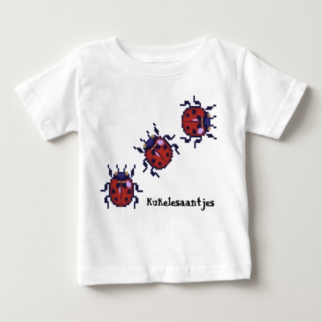 Camiseta Para Bebê Kukelesaantjes pixelart shirt (Frente)