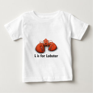 Camiseta Para Bebê L é para a lagosta