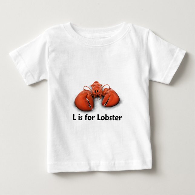 Camiseta Para Bebê L é para a lagosta (Frente)