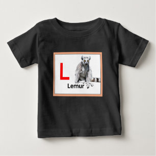 Camiseta Para Bebê L é para Lemur