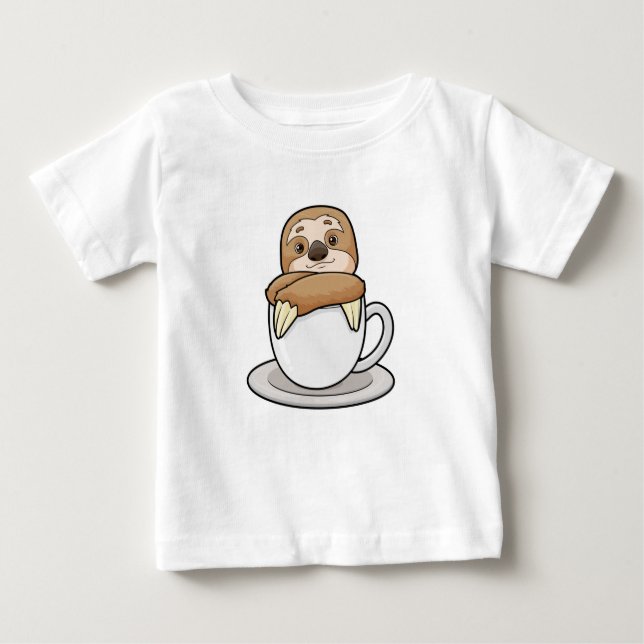 Camiseta Para Bebê Lã com Taça de Café (Frente)