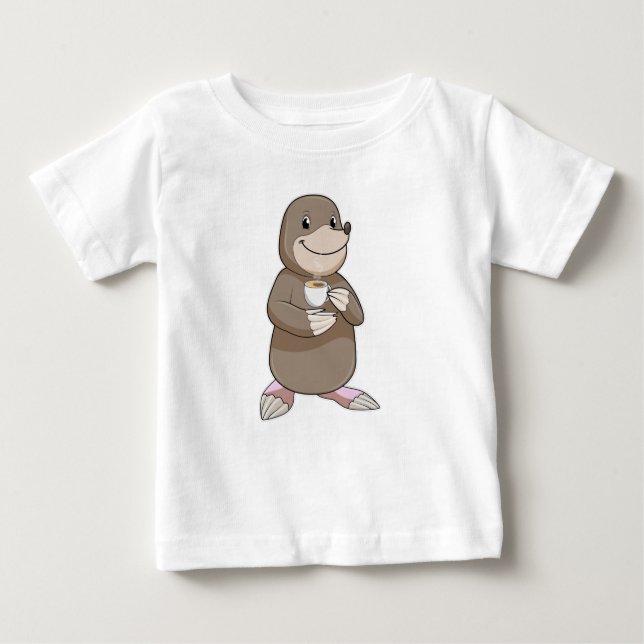 Camiseta Para Bebê Lã com Taça de Café (Frente)
