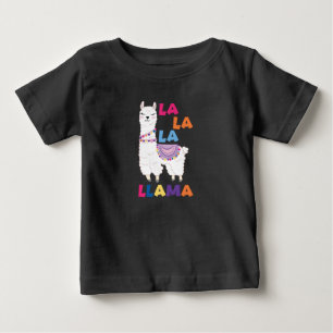 Camiseta Para Bebê La La La Llama - Engraçado Cantando Llama