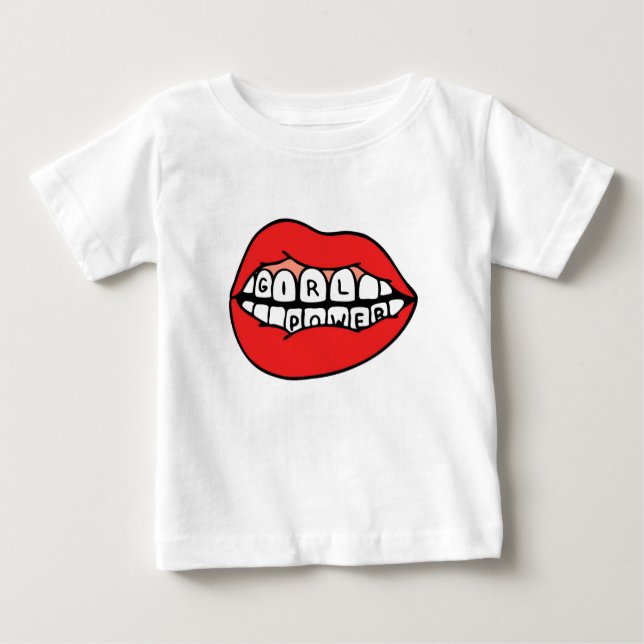 Camiseta Para Bebê Lábios de energia (Frente)