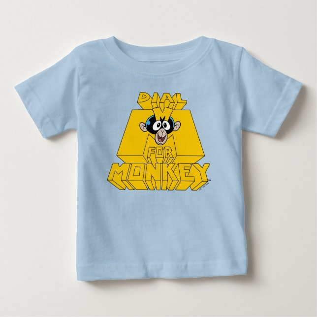 Camiseta Para Bebê Laboratório de Dexter - Disque M para macaco (Frente)