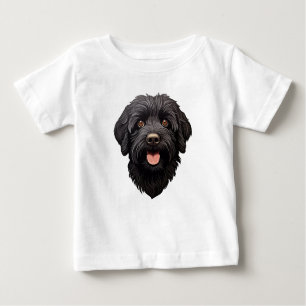 Camiseta Para Bebê Labradoodle Black Dog