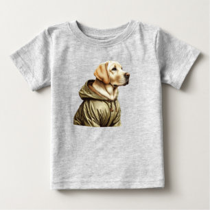 Camiseta Para Bebê Labrador/cachorro à caça