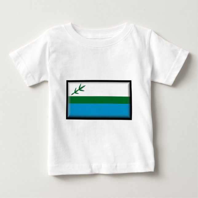 Camiseta Para Bebê Labrador (Canadá) Flag (Frente)