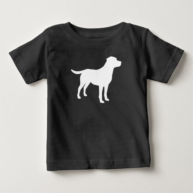 Camiseta Para Bebê Labrador Chá de fraldas Cão Cinza Lab Sexo Neutro (Frente)