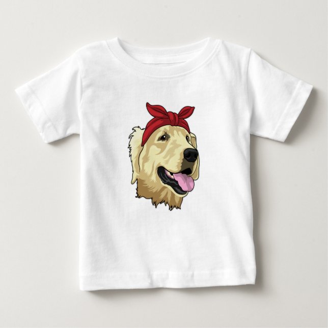 Camiseta Para Bebê Labrador com Bandana (Frente)