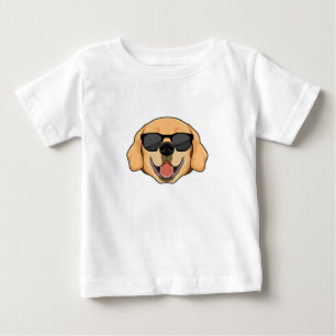 Camiseta Para Bebê Labrador com óculos de sol
