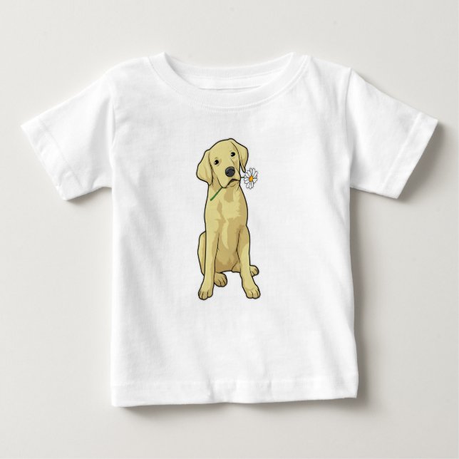 Camiseta Para Bebê Labrador Daisy (Frente)