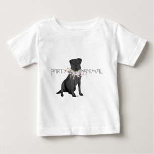 Camiseta Para Bebê Labrador de animais de festa negra