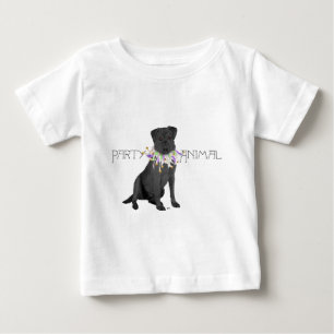 Camiseta Para Bebê Labrador Retriever Animal de Festa Preto