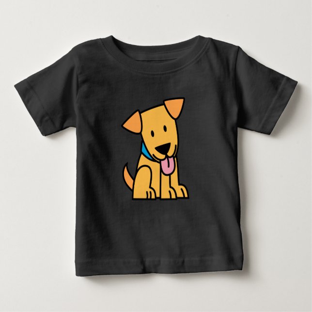 Camiseta Para Bebê Labrador Retriever filhote de cachorro sentado our (Frente)