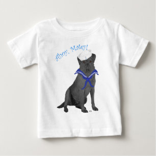 Camiseta Para Bebê Labrador Retriever Preto Marinheiro