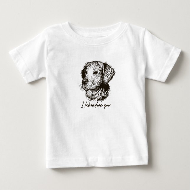 Camiseta Para Bebê labradore (Frente)