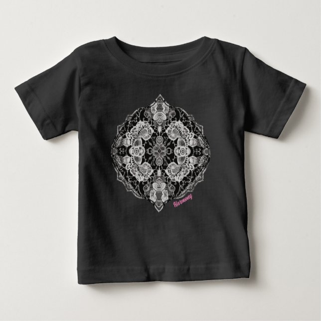 Camiseta Para Bebê Lace Floral Harmony (Frente)