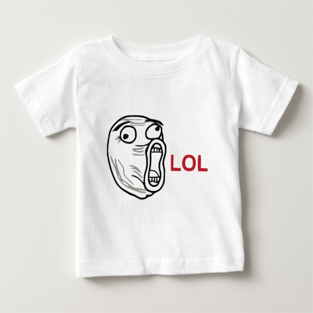 Camiseta Para Bebê Laço do meme de LOL (Frente)