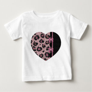 Camiseta Para Bebê Laços de Fita Estampa de Leopardo Rosa RAB Rockabi